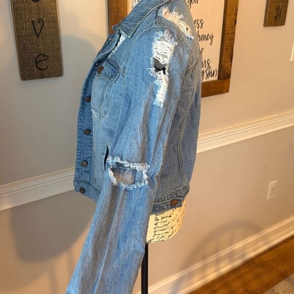 Forever 21 Light Blue Distressed Jean Jacket - Picture 10 of 11